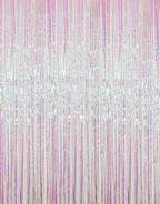 GOER 3.2 ft x 9.8 ft Metallic Tinsel Foil Fringe Curtains Party Photo Backdrop Party Streamers for Birthday,Graduation,New Year Eve Decorations Wedding Decor (Iridescent,3 pcs)