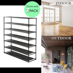TY ARTS & CULTURE 2 Pack 7-Tiers Shoe Rack Organizer, Sturdy Metal Pipes & Durable Non-Woven Fabric, Space Saving Tall Shoe Shelf Hold 56-70 Pairs, Shoe Rack for Entryway (Black)
