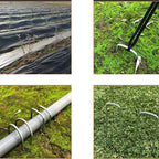 AAGUT Landscape Staples 12 Inch 8 Gauge Galvanized Fence Stakes 20 PCS Anti-Rust Landscape Pins for Secure Lawn Fabric, Weed Barrier Fabric, Ground Cover, Dripper Irrigation Tubing Soaker Hose