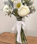 White Velvet Ribbon 1'' 25 Yards for Christmas Tree, Gift Wrapping, Flower Bouquet, Wreath Decorations, Bow Making
