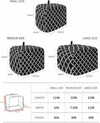 Toaster Cover 4 Slice Moroccan Pattern Toaster Oven Cover with Pockets Geometric Trellis Black Dustproof Bakeware Protector Small Kitchen Appliance Dust Covers and Fingerprint Protection for Women