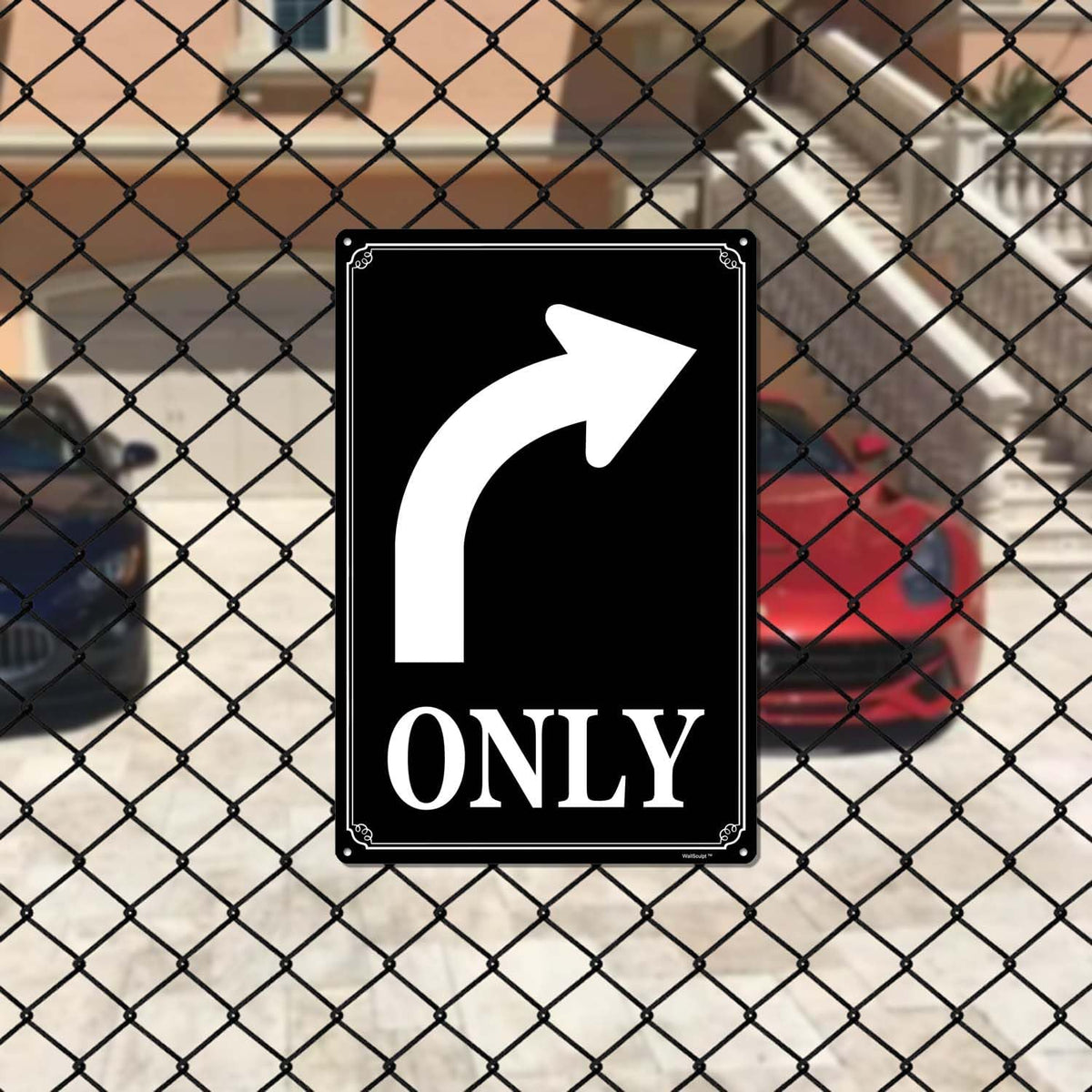 8x12" Left Turn Only Arrow Signs - High-Intensity Aluminum Parking Lot Sign, Weatherproof & Fade-Resistant, Ideal for Outdoor & Indoor Use - Curbside Sign