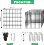 Eunika 8 Pack Round Plant Protector from Animals,24 Pcs 12" x 12" Metal Mesh to Keep Animals Out Wire Plant Protectors for Rabbits Chicken Duck Barricades for Garden Vegetable Flowers Protection