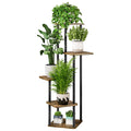 AZERPIAN 5 Tier Tall Plant Stand Indoor Corner Tiered Shelf Metal MDF Board
