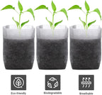 Plant Nursery Grow Bags, Non-Woven Fabric Seedling Starter Pots for Vegetable, Flower, Fruit Saplings, Tree Growing, Home Garden Supply (9.85"x9.85"/Pack of 100)