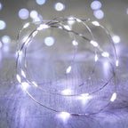 ANJAYLIA LED Fairy String Lights, 16.5Ft/5M 50leds Bright Light Party Home Festival Decorations Battery Operated Lights(White)
