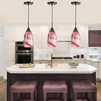 Mini Glass Pendant Light 4.72" with Handblown Burgundy Marble Art Glass Hanging Light 1-Pack Oval Ceiling Hanging Light Fixture for Dining Room Kitchen Island Cafe Foyer Hallway