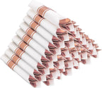 50Guests Pre Rolled Rose Gold Plastic Silverware Sets - Heavy Duty Rose Gold Cutlery - Include 50 Pack Wrapped Disposable Utensils with Napkins for Parties, Dinners & Weddings