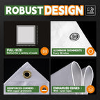 12 Mil Heavy Duty White Tarps 7' X 12', Extra Thick,Durable,Waterproof, UV Resistant, Weatherproof Poly Tarp,with Metal Grommets and Reinforced Edge (Finished Size)-by Raindeway