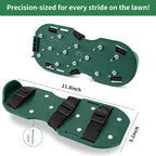 The Lawn Aerator Shoes for Grass, Epoxy Spiked Shoes with 1.65'' Sharp Short Spikes, Garden Grass Loosening Spike Shoes for Epoxy Flooring, 6 - Shoelace Design (Green, 11.8'' x 5.1'')