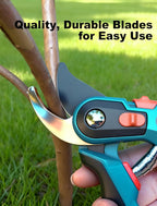 Pruning Shears, Garden Clipper with High-Elasticity Spring, Professional SK5 Steel Blades, Adjustable Handle Opening, Gardening Plant Pruners for Branch Cutting