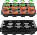 Sckee 12 Cell Round Nursery Pots Trays, Flower Pot Moving Tray, Nursery Pot Tray Plastic Planting Pot Carrying Trays for Moving Nursery Pot (17.2"×13.2"×2.5", 5PCS for 4'' Pots)