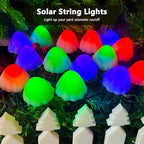 OZS 2PK 32LED 55FT Mushroom Solar Garden Lights Outdoor, Solar String Lights Waterproof with 8 Lighting Modes, Solar Garden Decor for Outside, Pathway Light for Yard Decoration (Multicolor)