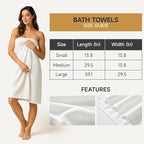 REDKISS Ultra Soft 6 Piece Towel Set, Premium White Towels for Bathroom, Highly Absorbent, Quick Dry, Lightweight Bath Towels Set Collection, Includes 2 Bath Sheets, 2 Hand Towels, 2 Washcloths