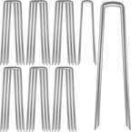 AAGUT Landscape Staples 12 Inch 8 Gauge Galvanized Fence Stakes 20 PCS Anti-Rust Landscape Pins for Secure Lawn Fabric, Weed Barrier Fabric, Ground Cover, Dripper Irrigation Tubing Soaker Hose