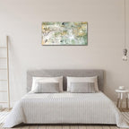 NINEASO Brown Green Abstract Wall Art - Unearthed World Abstract Canvas Pictures for Wall Decor Modern Abstract Canvas Painting Artwork for Living Room Bedroom Home Office Wall Decorations 20" x 40"