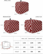 Toaster Cover 4 Slice Geometric Moroccan Toaster Oven Cover with Pockets Moroccan Trellis Design Red Bakeware Protector Small Kitchen Appliance Dust Covers and Fingerprint Protection for Women