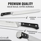 Cutluxe Butcher Knife Set – BBQ Brisket, Breaking & Boning Knife – Slicing Carving Knife Set for Meat Cutting, Ultra Sharp German Steel, Full Tang, Ergonomic Handles – Artisan Series