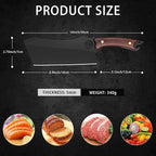 Dream Reach Meat Cleaver, 6.9 inch Black Boning Knife, High Carbon Steel Sharp Kitchen Forged In Fire Knife with Sheath Gift Box Bottle Opener for Outdoor Camping