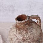 Rustic Farmhouse Ceramic Vase, 8.3" Tall Vintage Pottery Vases, Terracotta Decorative Boho Pampas Flower Vase, Suitable for Home Decor Living Room Entryway Table Bookshelf Mantle Shelf Decor
