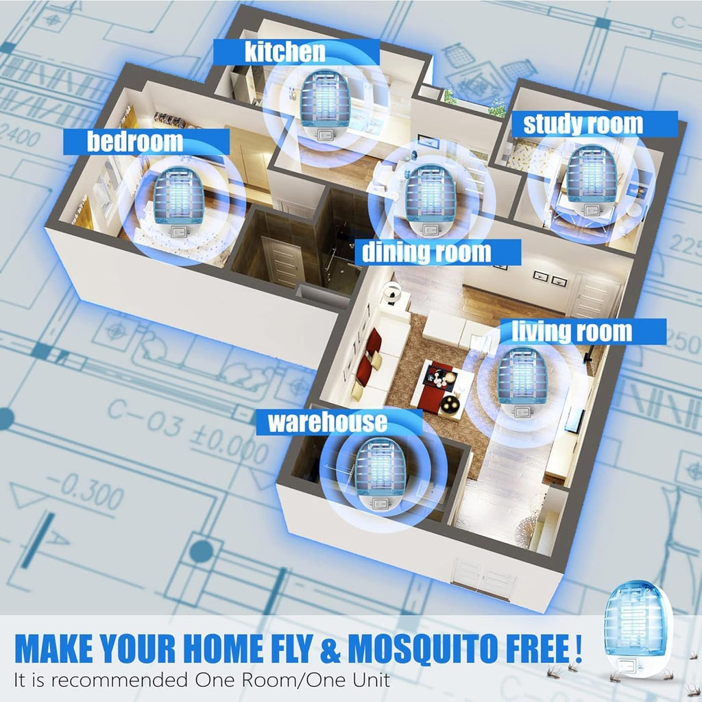6 Pack Bug Zapper Indoor, Electronic Mosquitoes Killer Zapper with Blue Lights for Living Room, Baby Room, Kitchen, Bedroom(4)