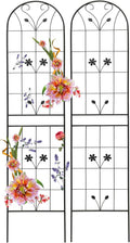 Garden Trellises, 2 Pack Black Metal Coated Rustproof Trellis for Climbing Plants Outdoor, Roses, Vines, Flowers, and Vegetables-19.7×86.7 inches