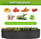 2 Pack Fabric Raised Garden Bed 6FTx3FTx1FT Plant Grow Bags Large Oval Garden Grow Bags Breathable Fabric Garden Bed Gardening Planting Container for Vegetables Potatoes Flowers Tomato,4 Grids+2 Grids