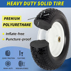 4.80/4.00-8" Flat-Free Tire and Wheel 16" Solid Wheelbarrow Tire, 6" Centered Hub, 5/8" Axle Bore Hole for Wheel Barrow Garden Utility Cart Replacement