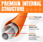 Garden Hose 25 ft x 5/8", NON-EXPANDING Flexible Water Hose, Kink Resistant Lightweight Hybrid Hose, Leakproof Yard Hose with Male to Female Fittings