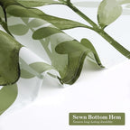 MitoVilla Sage Green Long Shower Curtain Set 72 x 78, Plant Leaves Fabric Shower Curtains 78 inch Long for Rustic Bathroom Decor, Chic Vintage Shower Curtain with Hooks