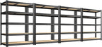 REIBII 2020LBS Storage Shelves 5 Tier Garage Shelving Heavy Duty Adjustable Garage Shelves, Utility Rack Shelf, Shelving Units for Storage Warehouse Pantry Closet, 35.5" W x 11.9" D x 72" H, 4 Pack