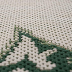 Tropical Outdoor Rug Jungle Leaves Design for Patio in Green Beige, Size: 4'7" x 6'7"