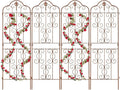 hogardeck 4 Packs 60 * 18 inch Metal Garden Trellis for Climbing Plants Outdoor,Heavy Duty,Gold Coating Rustproof Trellis for Rose, Vegetable, Flowers, Expandable,Perfect for Training Climbing Plants
