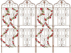 hogardeck 4 Packs 60 * 18 inch Metal Garden Trellis for Climbing Plants Outdoor,Heavy Duty,Gold Coating Rustproof Trellis for Rose, Vegetable, Flowers, Expandable,Perfect for Training Climbing Plants