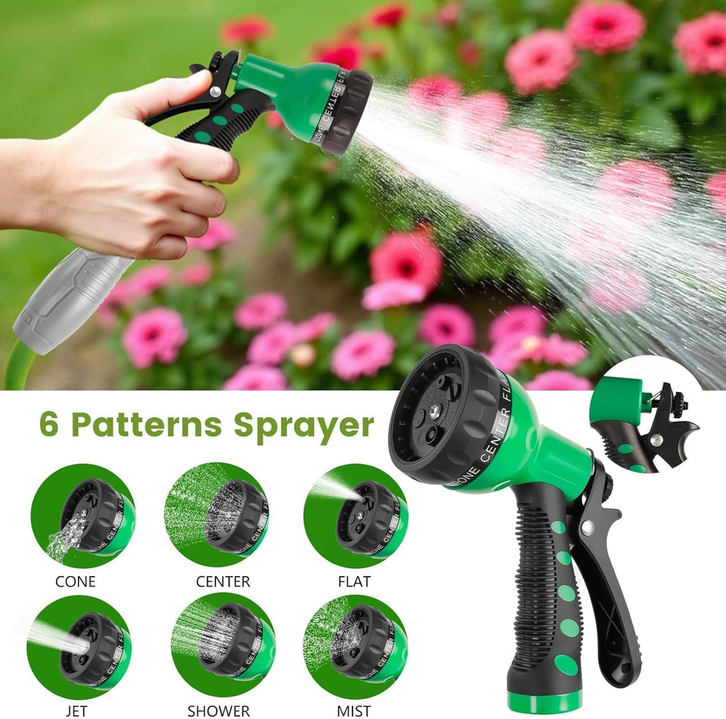 SPECILITE 1/2” Polyurethane Coil Garden Hose 50 FT, PU Flexible Recoil Water Hoses with 6-Pattern Spray Nozzle for Patio, Boat, Greenhouse and Yard