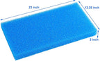 AQUANEAT Aquarium Filter Sponge Open Cell Foam Sheet Bio Sponge Filter Media Pad HMF Fish Tank Sump Divider (23" Lx 12.25" W x 2" H, Blue)