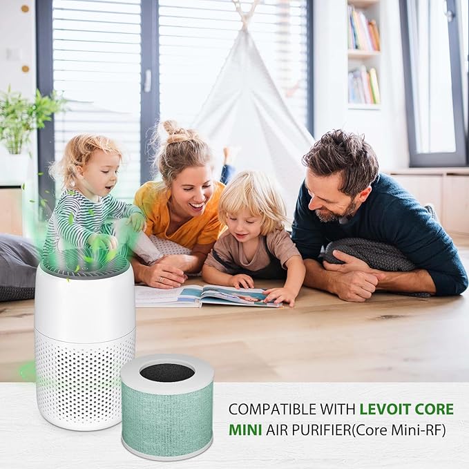 Core Mini Replacement Filter Compatible with LEVOIT Core Mini Air Purifier, Core Mini-P, 3-in-1 H13 HEPA Filter, Mini-RF Filter with Activated Carbon, Replace Part #Core Mini-RF, Toxin Absorber Filter