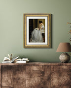VIYYIEA Gold Framed Wall Art Canvas Print Home Decor for Living Room Women Reading Pictures for Bedroom Bathroom Wall Decor Women Portrait Art Wall Painting Vintage Art Prints Room Wall Decor 11x14in