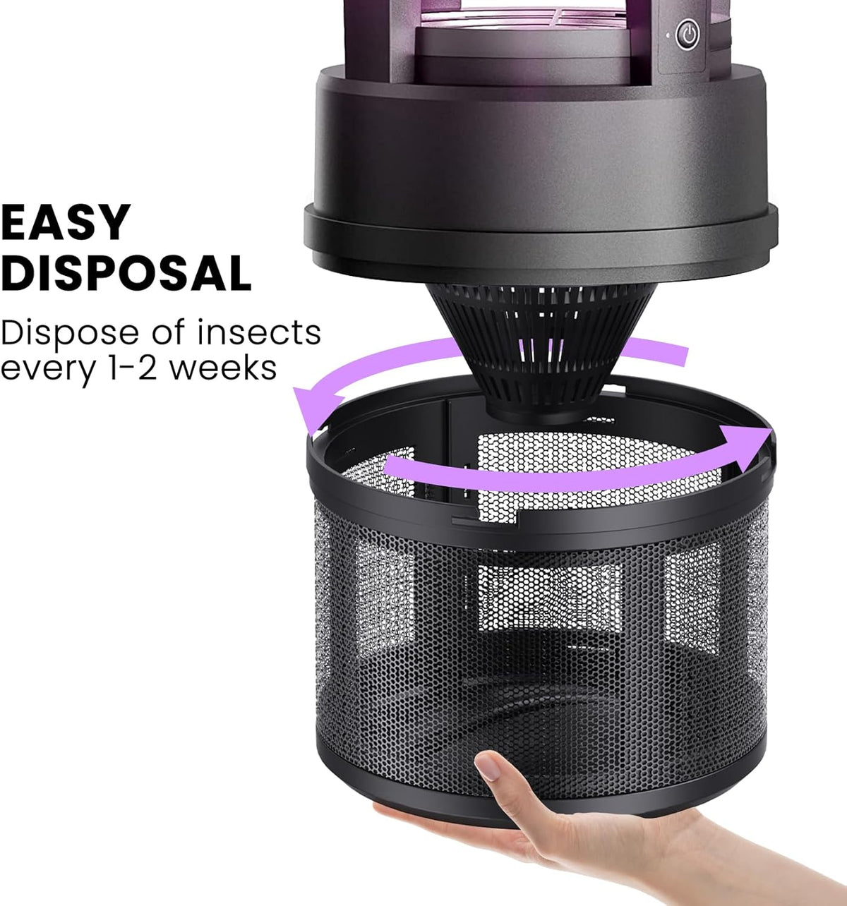 Mosquito Trap Outdoor, Flying Insect Bug Trap with Lighting, Sleep and Timer Functions, Gnat Flies Moths Wasps Beetles Catcher, Indoor Bug Mosquito Zapper Alternative, Black