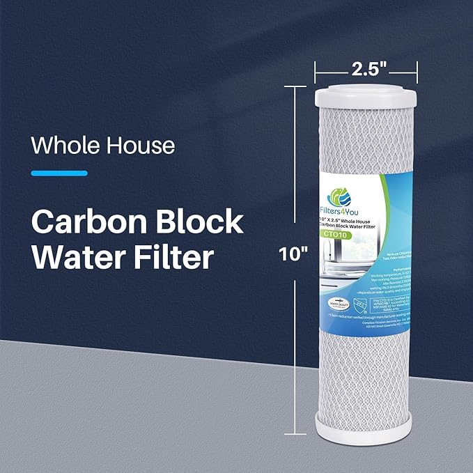 CFS – Carbon Block Water Filter Cartridge Compatible with Flow-Pur 8, WCBCS-975-RV Models – Removes Bad Taste and Odor (Pack of 12)