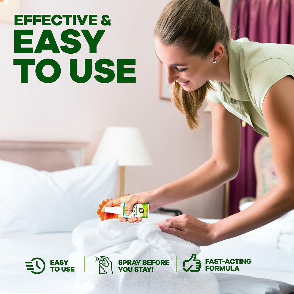 Eco Defense Bed Bug Spray Travel Size - TSA Approved 3 oz – Travel Essentials for Hotel, Cruise, Vacations - with Natural Essential Oils