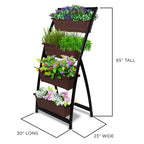 6-Ft Raised Garden Bed - Vertical Garden Freestanding Elevated Planter with 4 Container Boxes - Good for Patio or Balcony Indoor and Outdoor - Perfect to Grow Vegetables Herbs Flowers