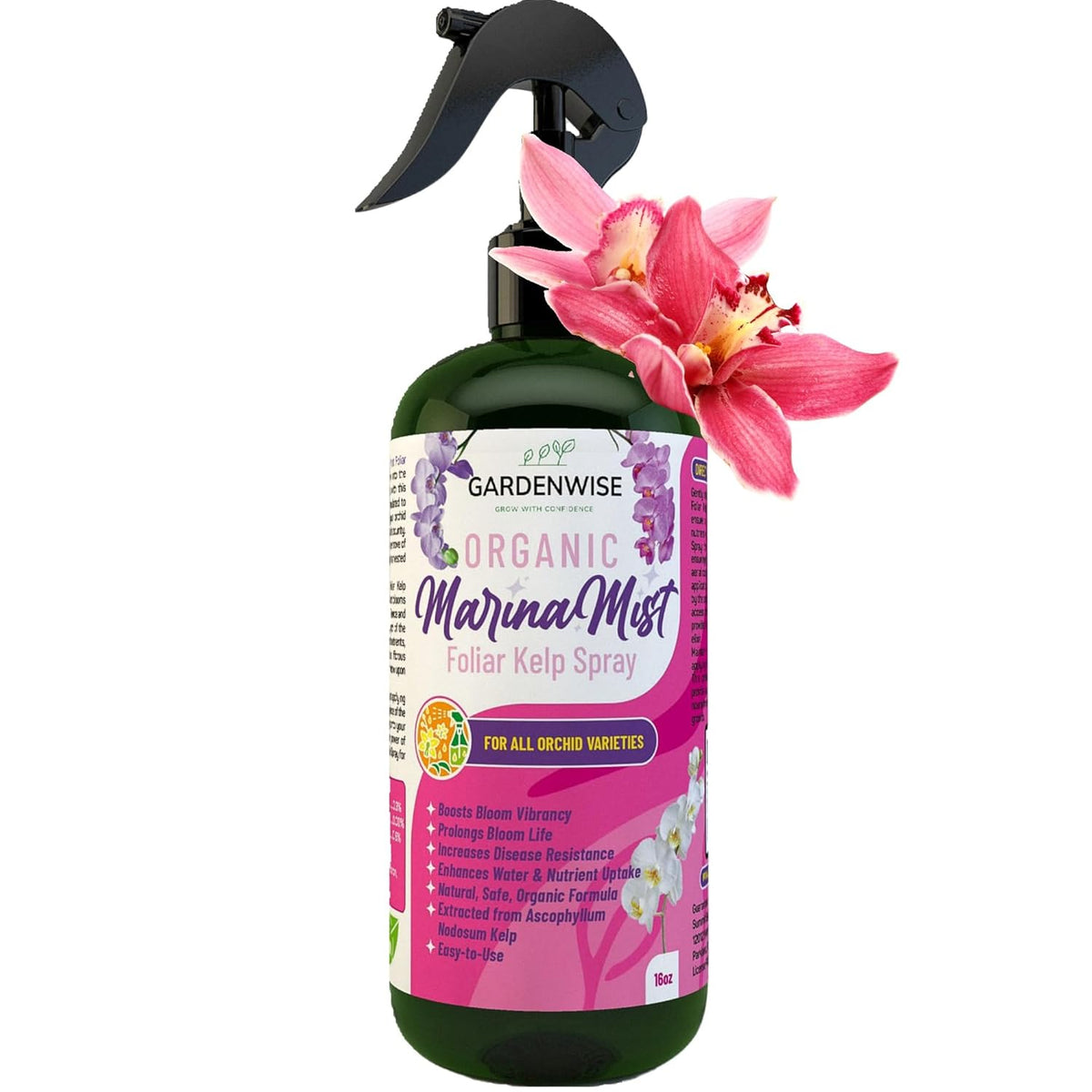 Marina Mist Orchid Fertilizer for Blooming - Orchid Plant Food Mist - Liquid Seaweed Extract for Plants - Orchid Care - Abono para Orquideas (16 oz)