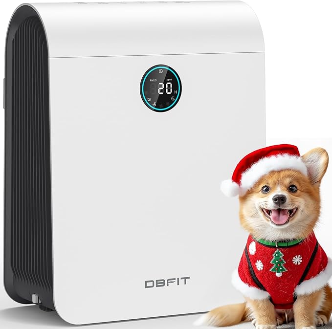 Air Purifiers for Home Large Room Up to 2590 ft² with PM 2.5 Display Air Quality Sensor, DBFIT H13 HEPA Air Purifier with Washable Filter, Auto Mode, Air Cleaner for Smoke Dust Pollen Pets Hair Odo