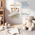 Feelings Chart & Emotional Learning Poster, Hanging Linen Canvas Wall Art with Solid Wood Frame, Montessori Social Skills Poster for Kids, Home & Classroom Decor – 2Piece Set 12x16 Inches (Feelings)