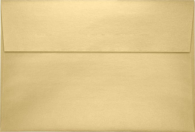 LUXPaper A10 Invitation Envelopes | Peel & Press | 6" x 9 1/2" | Blonde Metallic | 80lb. Text | 50 Qty