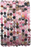 Faceted Natural Tourmaline Stone Round Loose Semi Gemstone Beads for Jewelry Making 3-3.5mm 38cm