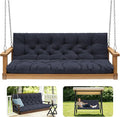 Porch Swing Cushions,Outdoor Cushions 3 Seater Replacement with Backrest, Waterproof Thickened Bench Cushion with Ties for Porch, Patio,Outdoor, Backyard and Garden (Navy Blue 40 * 40 in)