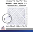 Filter King 9.75x23.75x1 Air Filter | 4-PACK | Carbon MERV 8 HVAC Pleated A/C Furnace Filters | MADE IN USA | Actual Size: 9.75 x 23.75 x .75"