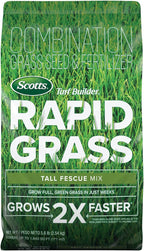 Scotts Turf Builder Rapid Grass Tall Fescue Mix, Combination Grass Seed and Fertilizer, Grows Green Grass in Just Weeks, 5.6 lbs.